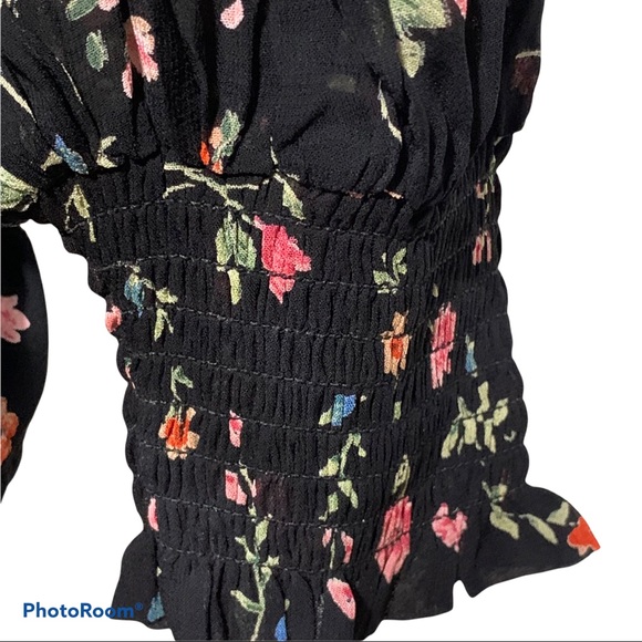 Ganni Paradise Elm Floral Georgette Wrap Top Surplus Wrap Top Small NEW - Picture 4 of 16